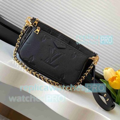 Copy L--V Multi Pochette Black Monogram Crossbody Bag M80399